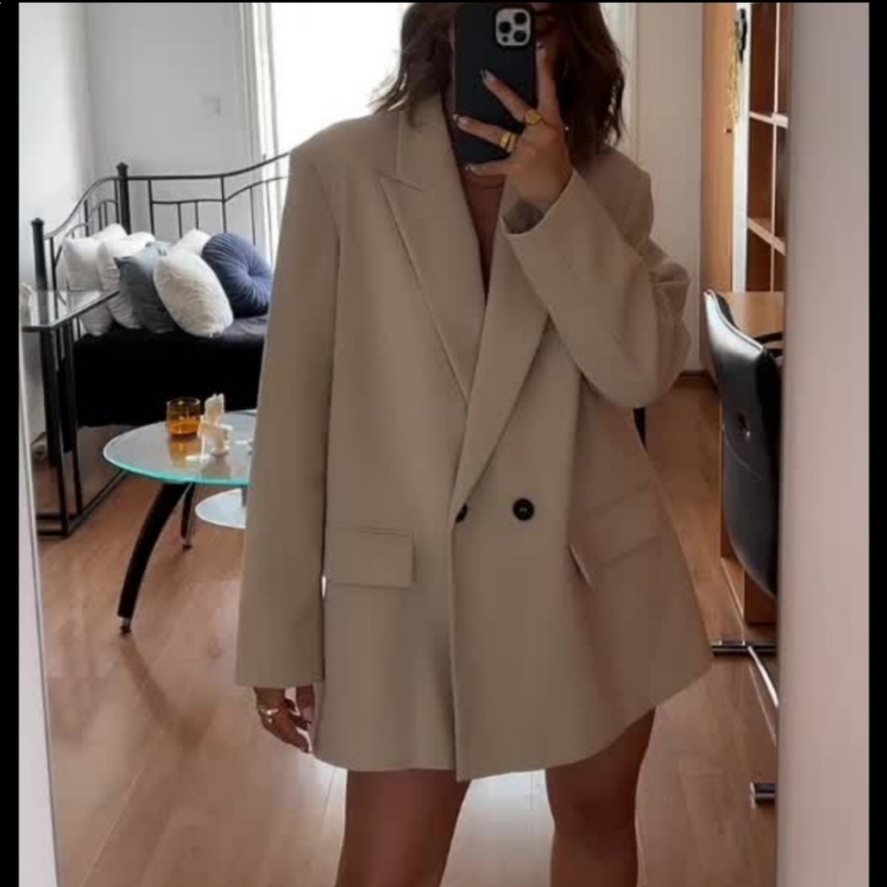 Zara Beige Oversized Blazer